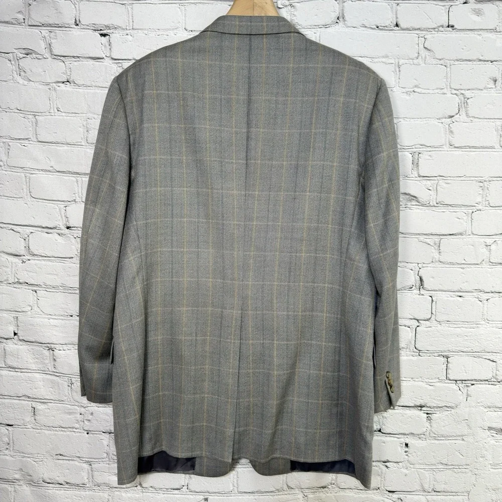 VTG‎ HICKEY FREEMAN Mens Sport Coat Blazer Jacket Size 44L Morgan Check Wool USA